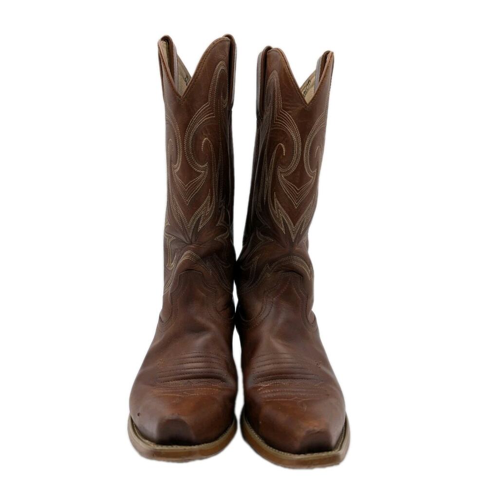 Durango Brown Leather Western Cowboy Boots Men’s 9M Square Toe Western Wear - Picture 5 of 16